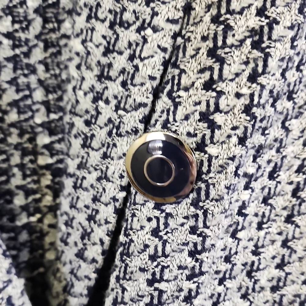 St. John Blue and Gery Textured Blazer Womens Size 6